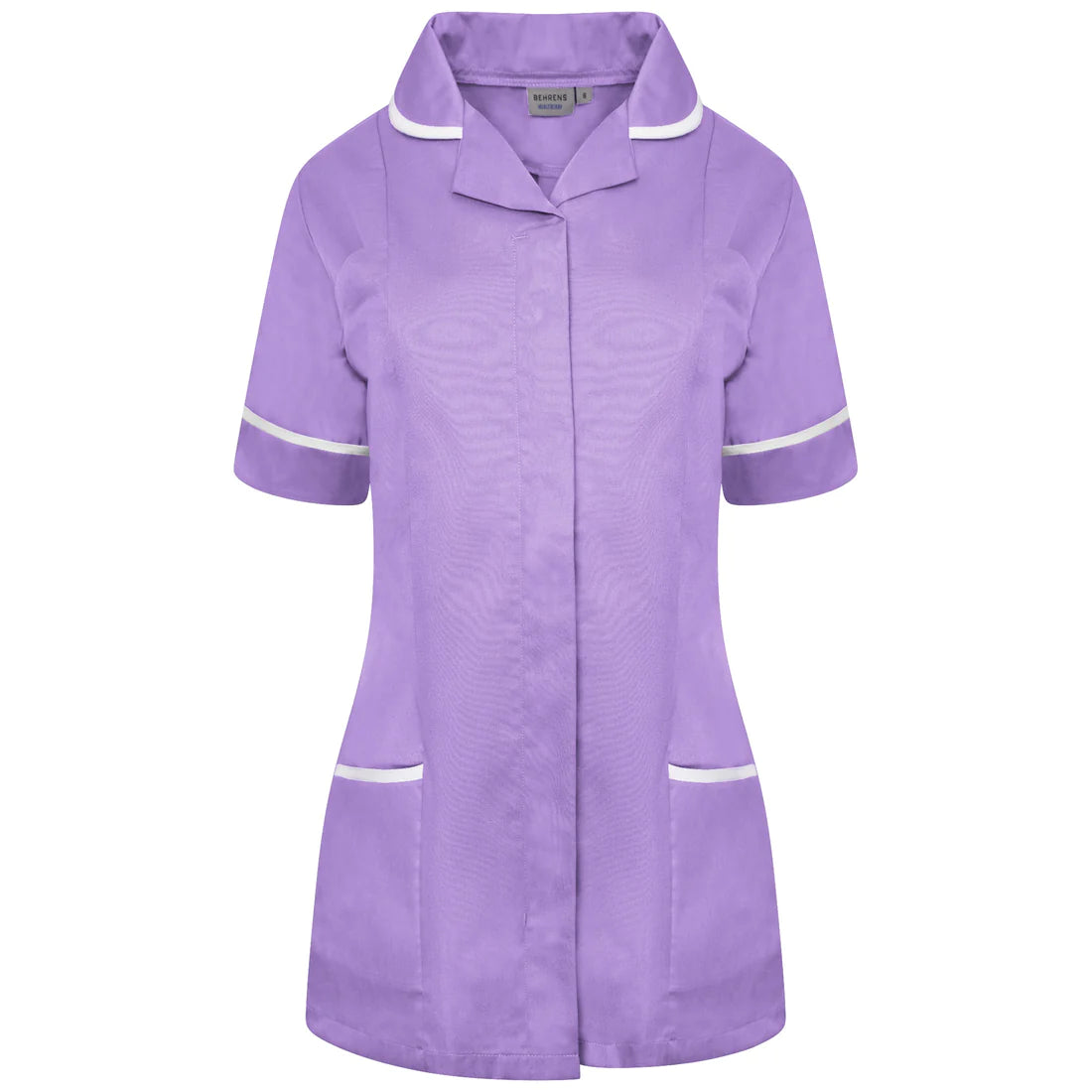 Lilac/White Contrast Ladies Tunic with Round Collar - NCLTPS
