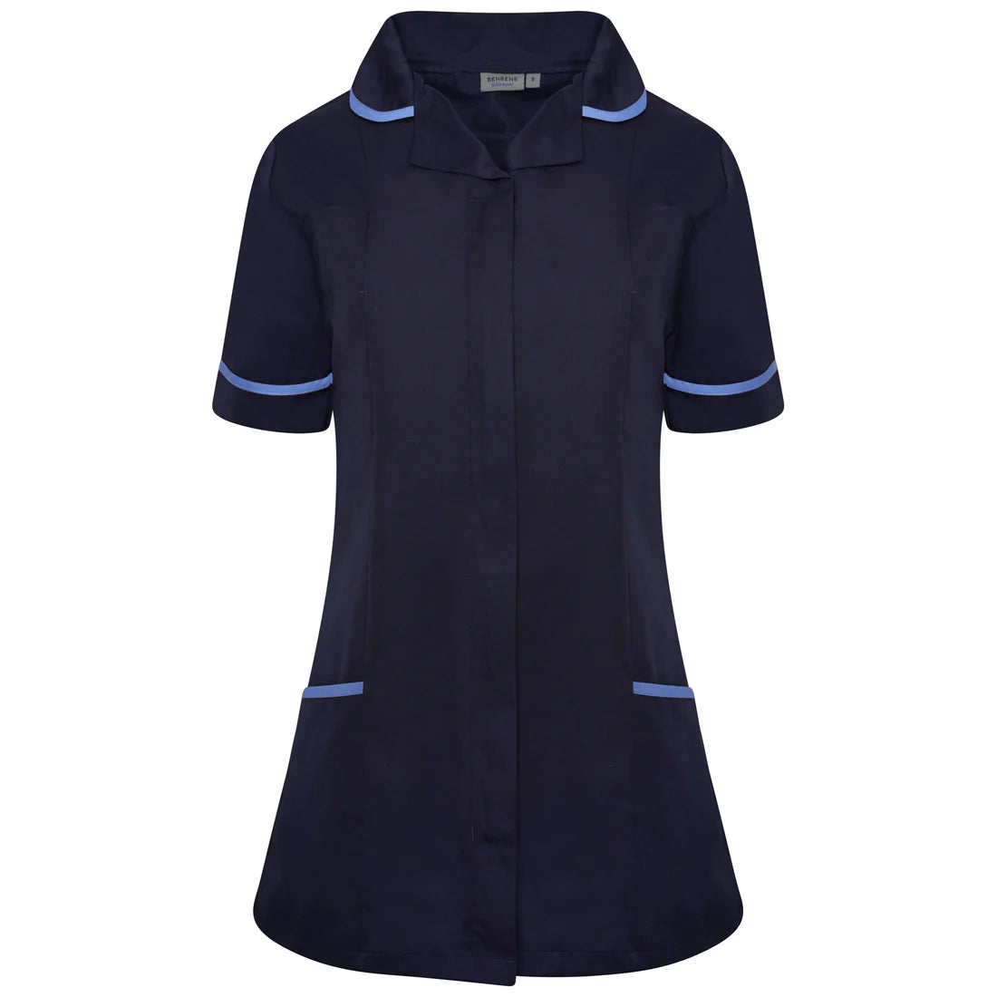 Navy/Hospital Blue Contrast Ladies Tunic with Round Collar - NCLTPS