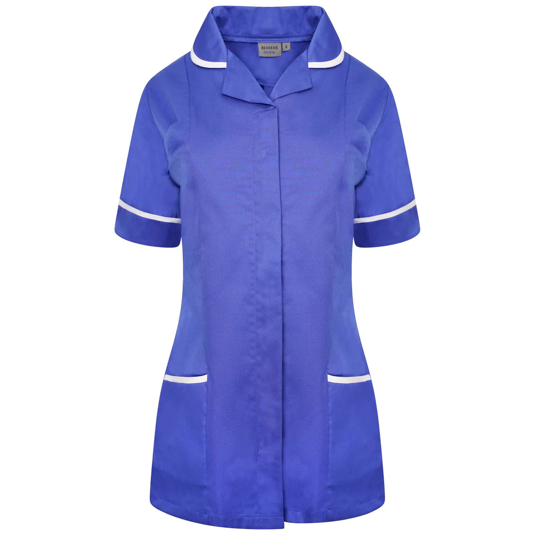 Royal Blue/White Contrast Ladies Tunic with Round Collar - NCLTPS