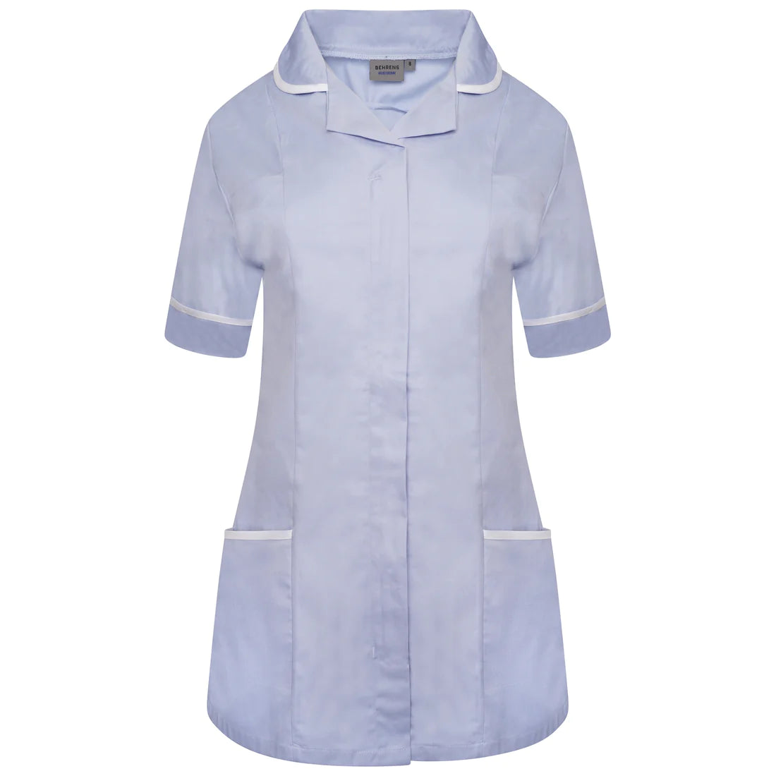 Sky/White Contrast Ladies Tunic with Round Collar - NCLTPS