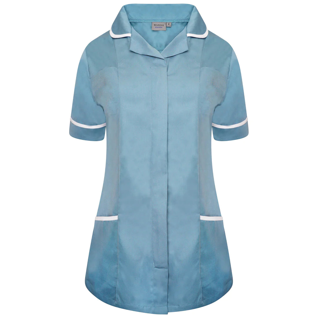 Teal/White Contrast Ladies Tunic with Round Collar - NCLTPS