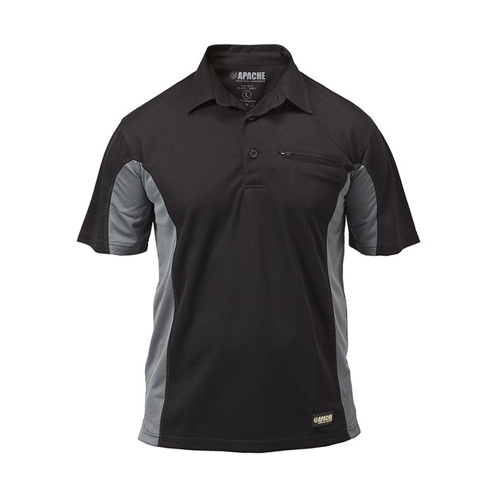 Apache Dry Max Polo Shirt Black/Grey