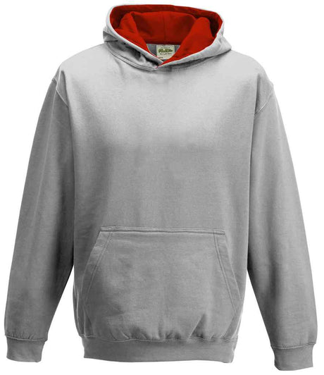 JH003B Heather Grey/Fire Red Front