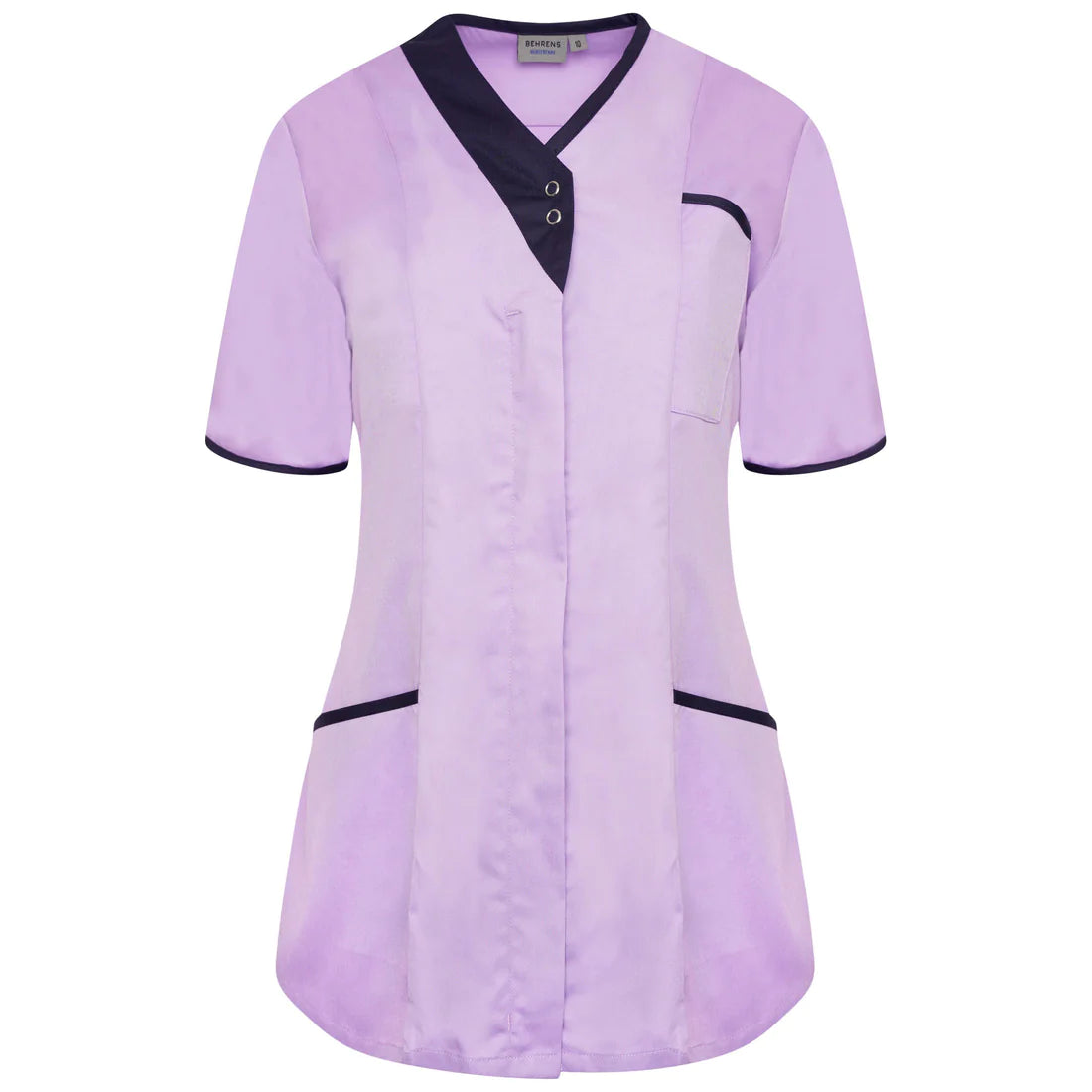 Lilac/Navy Trim Asymmetrical Ladies Tunic - NALT