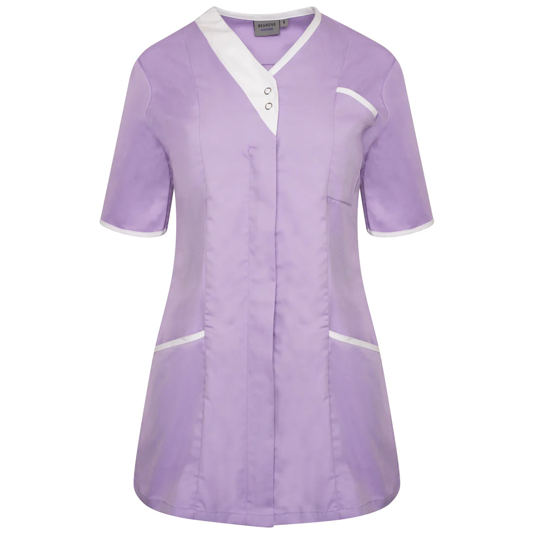 Lilac/White Trim Asymmetrical Ladies Tunic - NALT