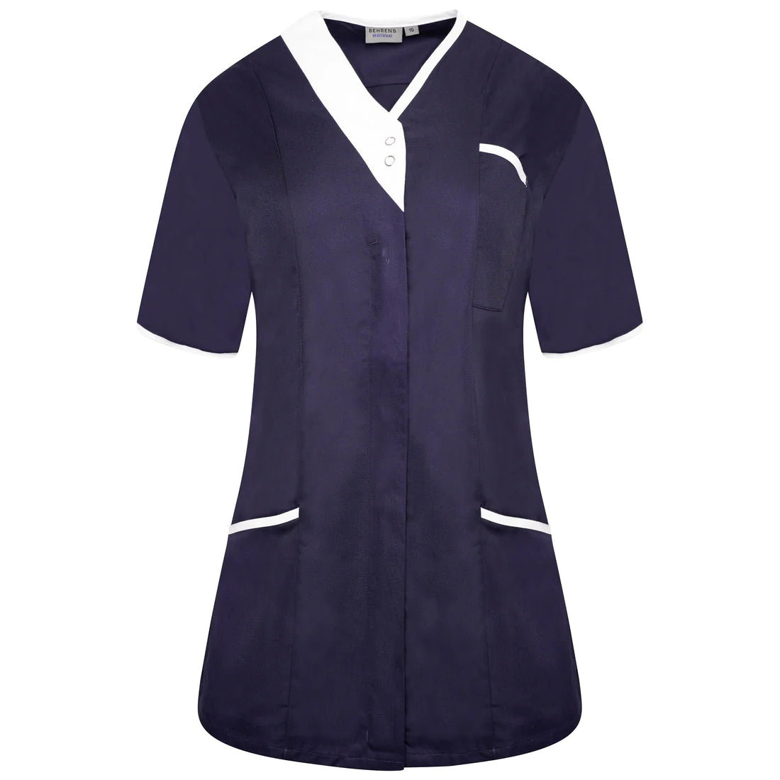 Navy/White Trim Asymmetrical Ladies Tunic - NALT