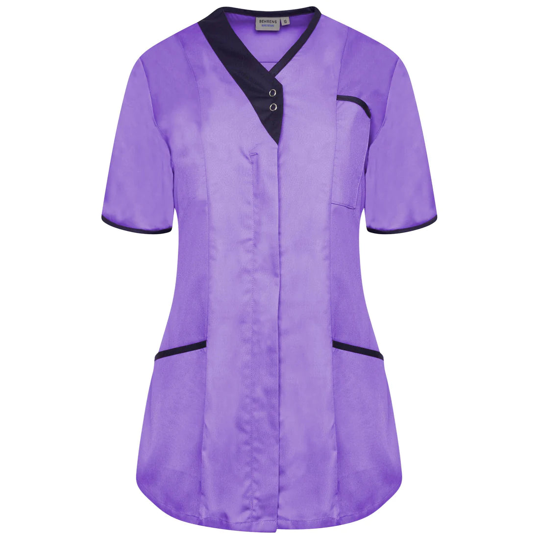 Purple/Navy Trim Asymmetrical Ladies Tunic - NALT