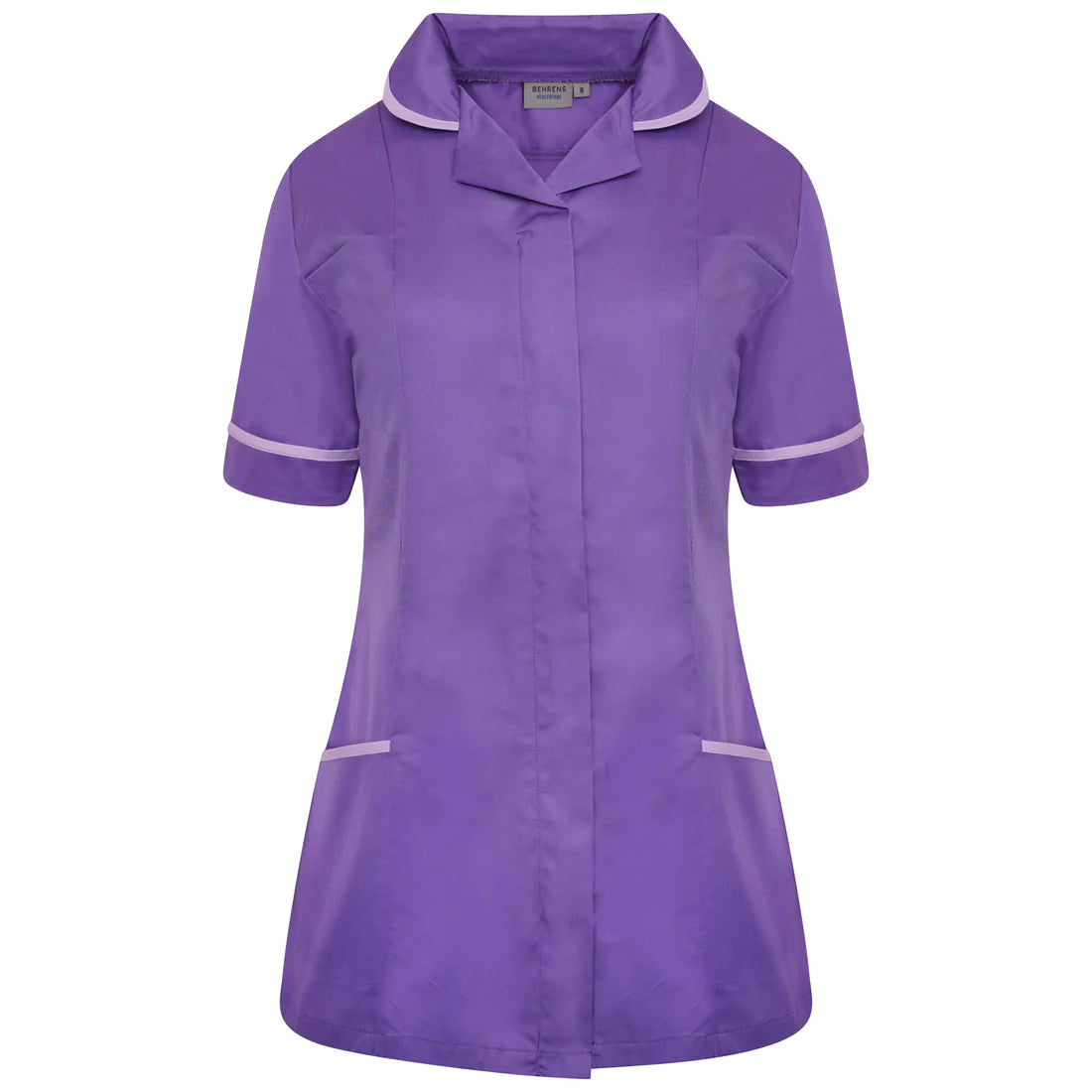 Purple/Lilac Contrast Ladies Tunic with Round Collar - NCLTPS