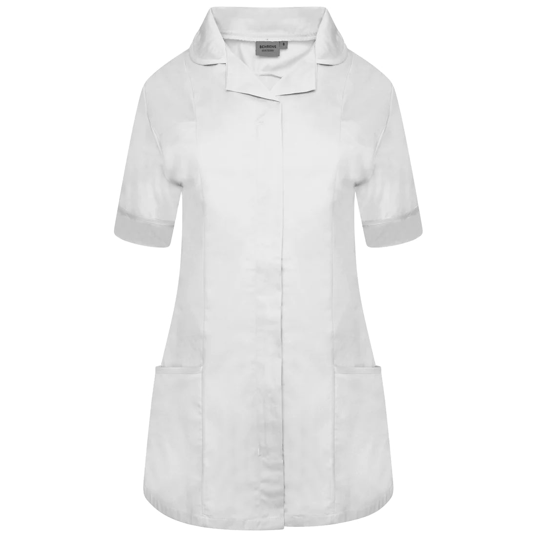 White/White Contrast Ladies Tunic with Round Collar - NCLTPS