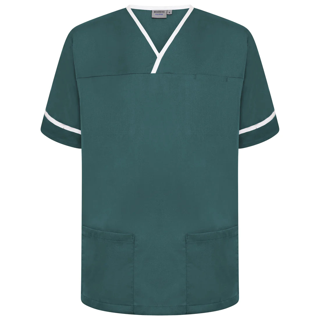 Bottle Green/White Contrast Smart Scrub Top - NSTT