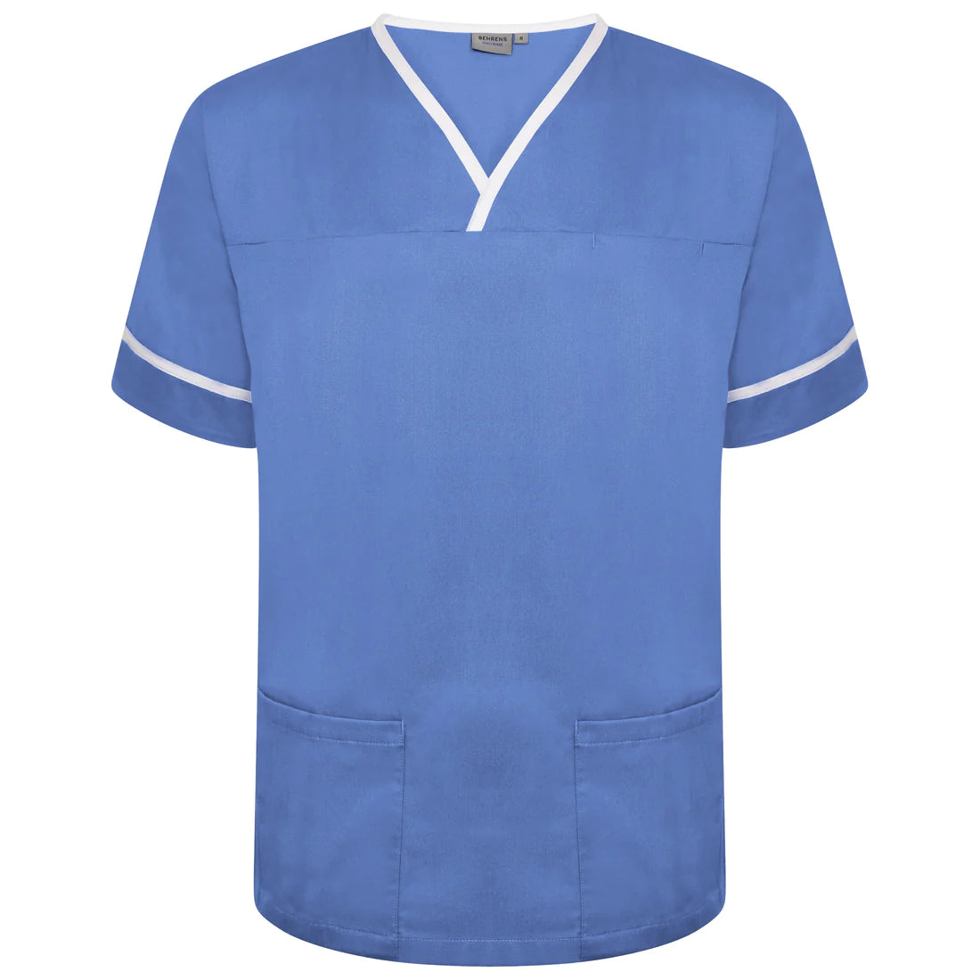 Hospital Blue/White Contrast Smart Scrub Top - NSTT