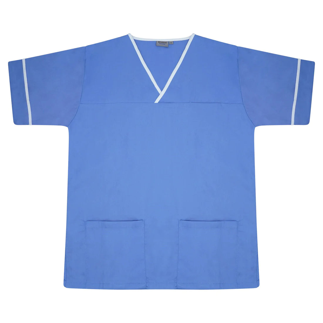 Metro Blue/WHite Contrast Smart Scrub Top - NSTT