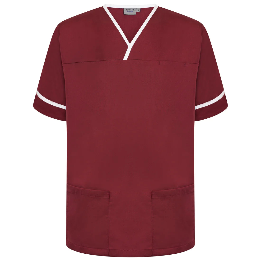 Maroon/White Contrast Smart Scrub Top - NSTT