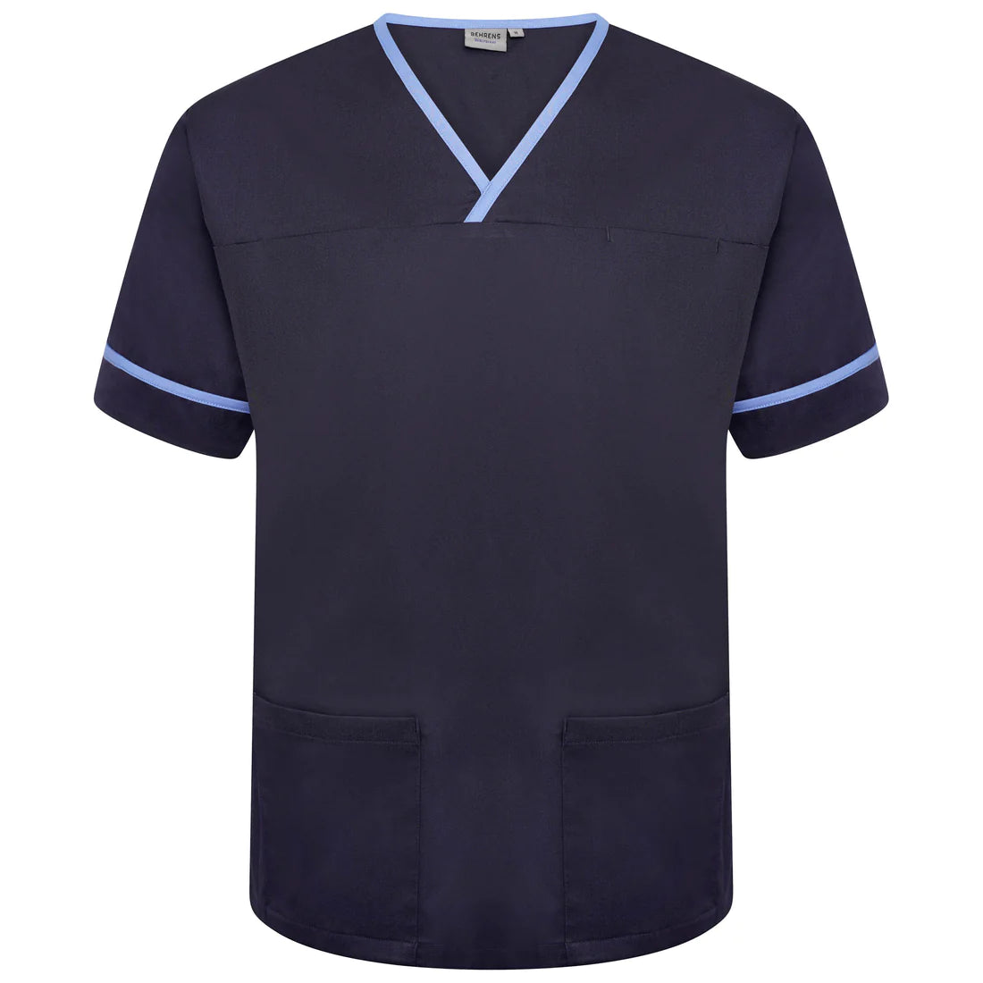 Navy/Hospital Blue Contrast Smart Scrub Top - NSTT