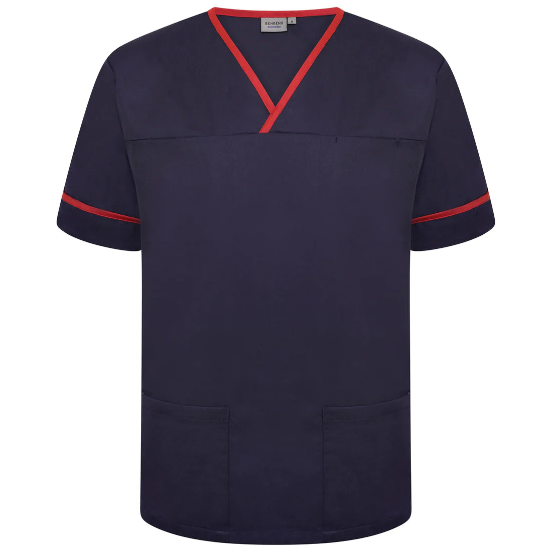 Navy/Red Contrast Smart Scrub Top - NSTT