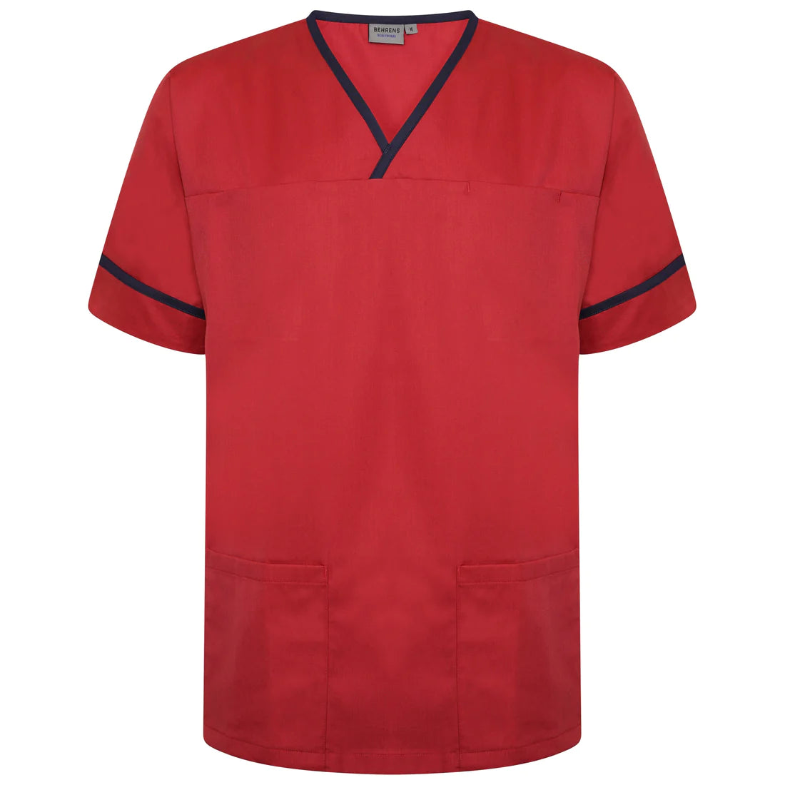 Red/Navy Contrast Smart Scrub Top - NSTT