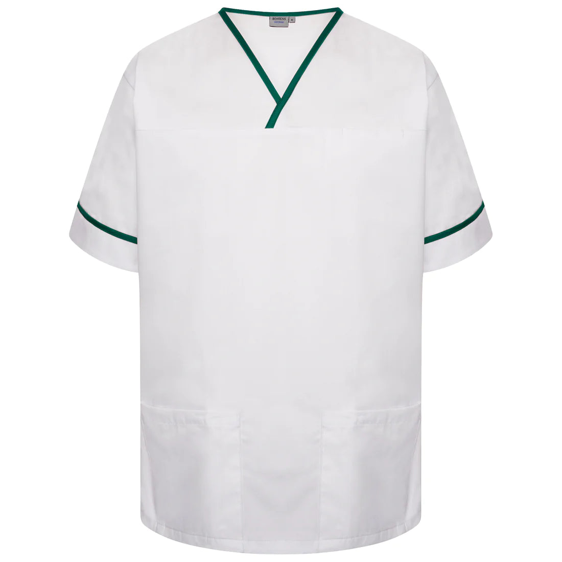 White/Bottle Green Contrast Smart Scrub Top - NSTT