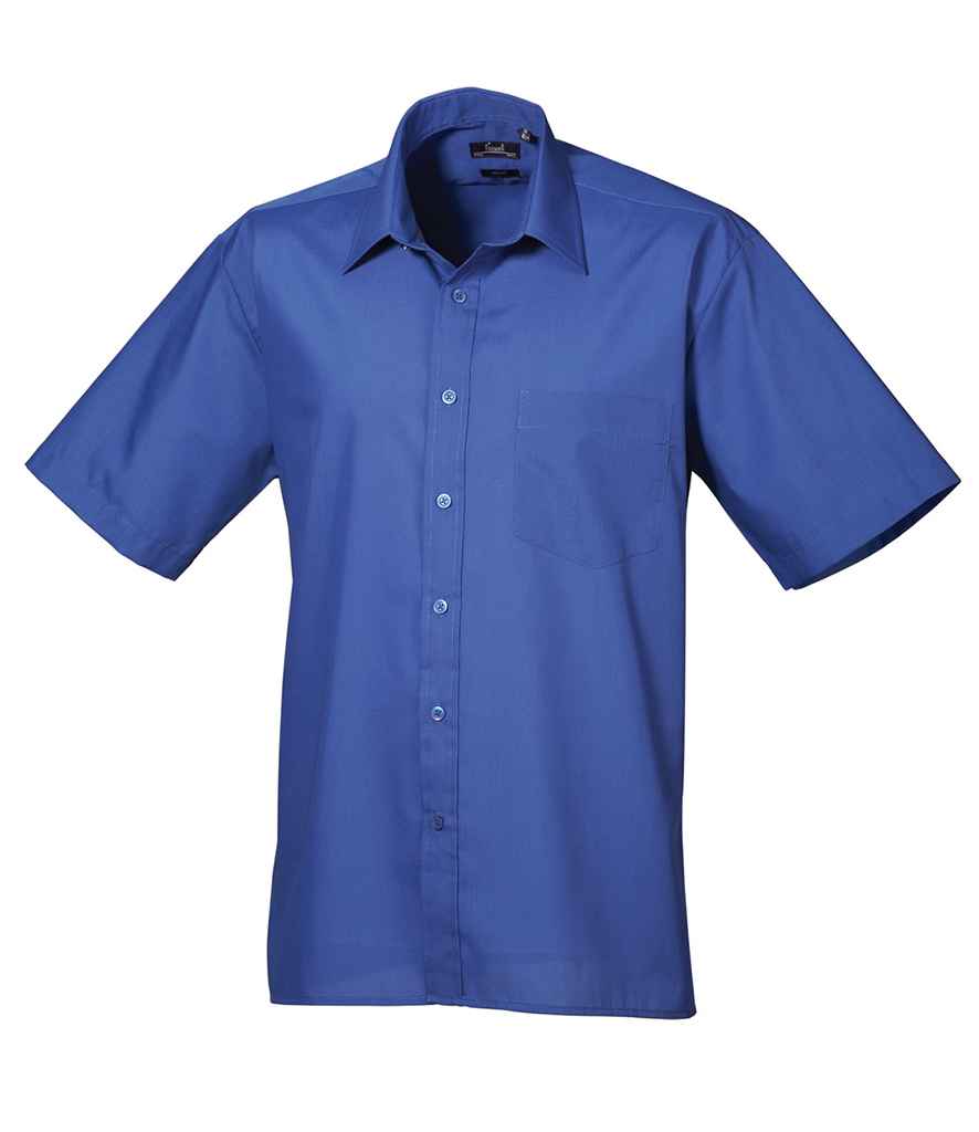 Premier Short Sleeve Poplin Shirt Royal Blue The Workwear Place