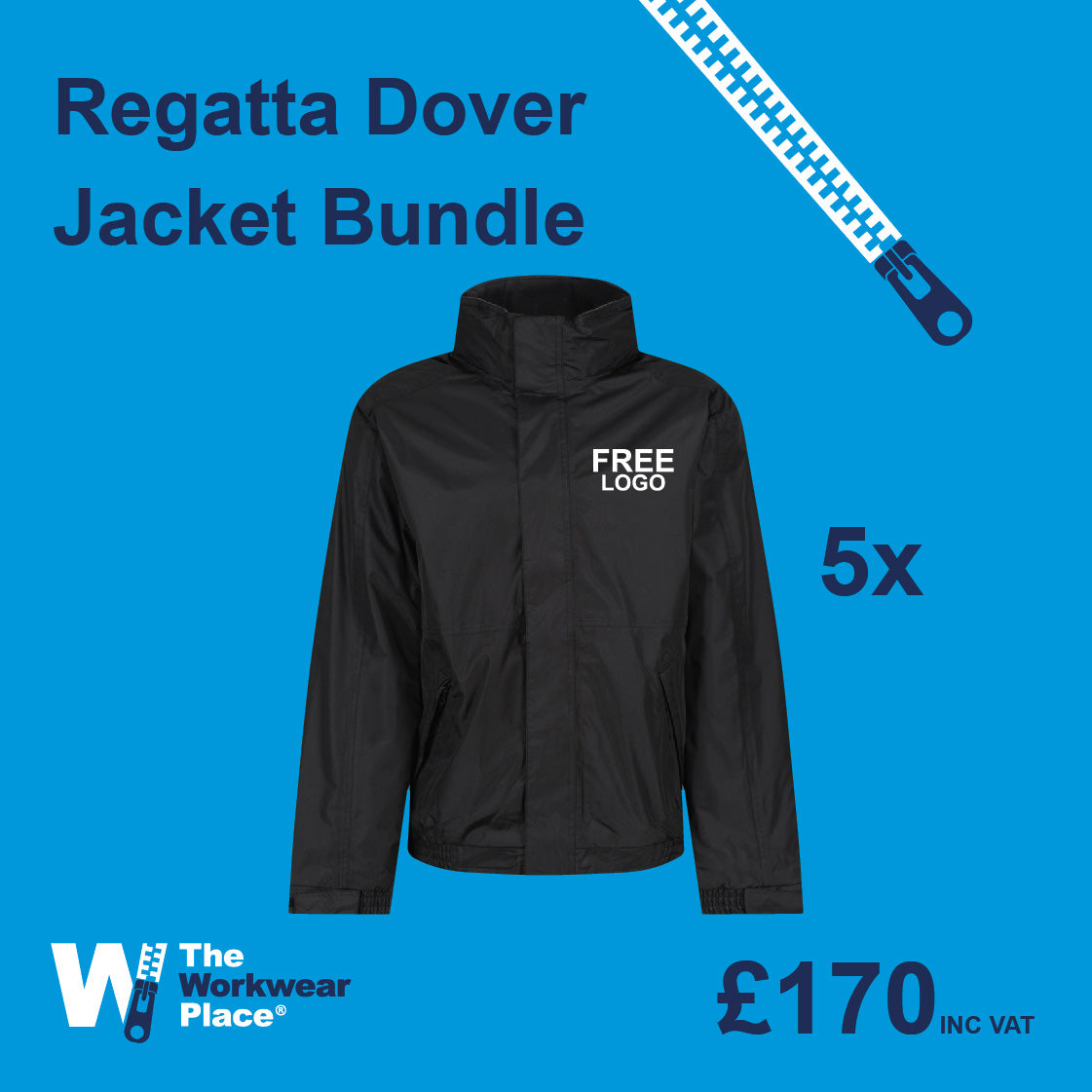 5x Regatta Dover jackets with free embroidered logo.